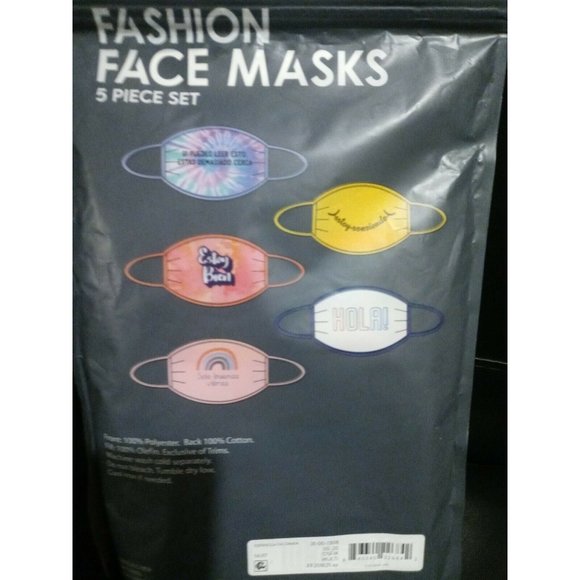Fashion Face Sports Mask, 5-Pack, Washable Re-Usable. One Size Fits Most Adults - Picture 8 of 11